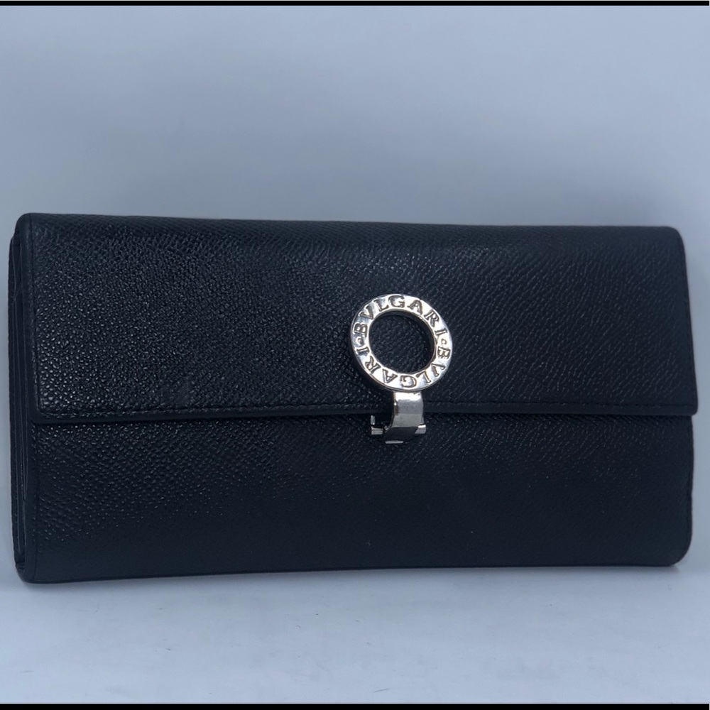 Bvlgari Women’s Black Leather Wallet W/COA.